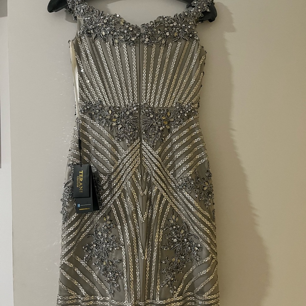 Terani Couture Metallic Embellished Gown - Picture 3 of 3